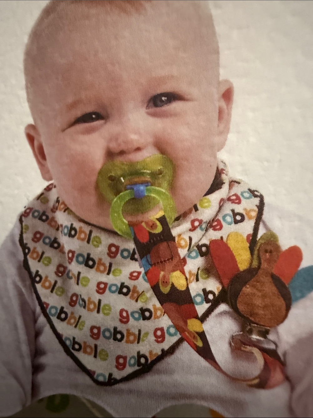 Thanksgiving Baby Bib and Clip on Pacofier Holder